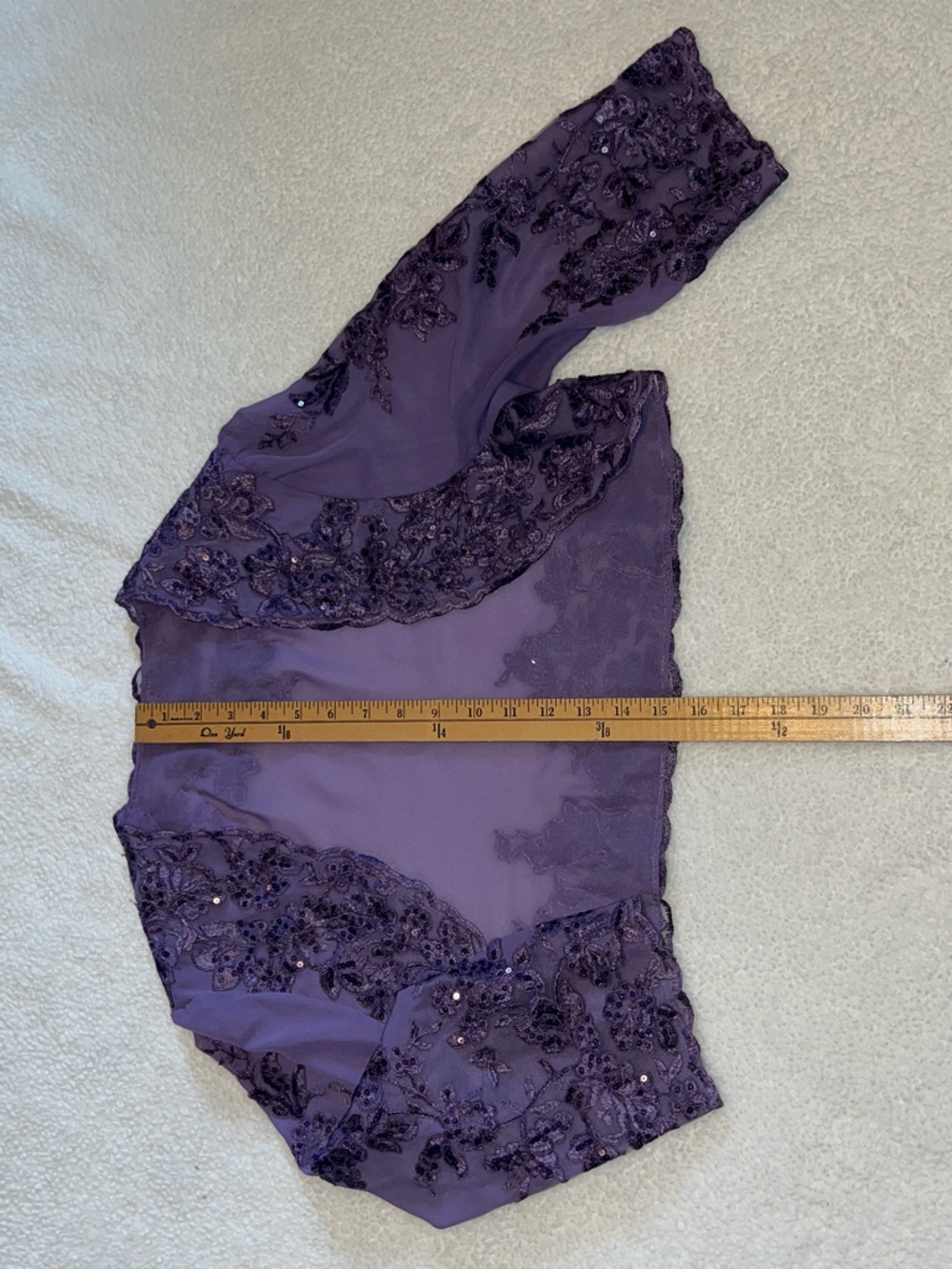 JJs House size14 NWT Purple Ruffle Chiffon Dress w/sequin/lace - Picture 12 of 13